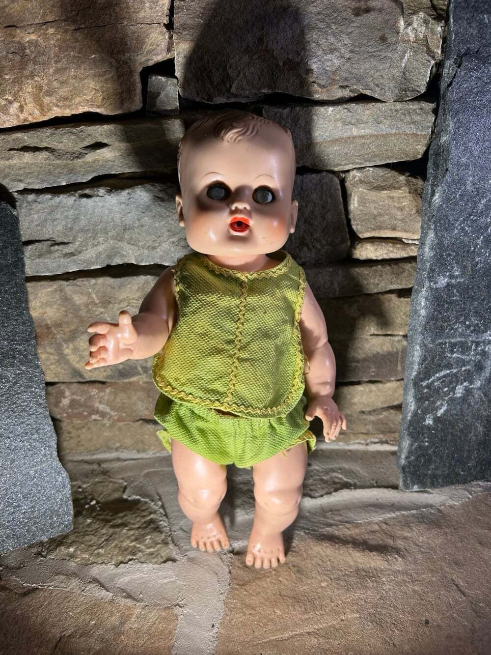 Haunted Drink and Wet Baby Doll Vintage 1960's Outfit Blue spooky green eyes